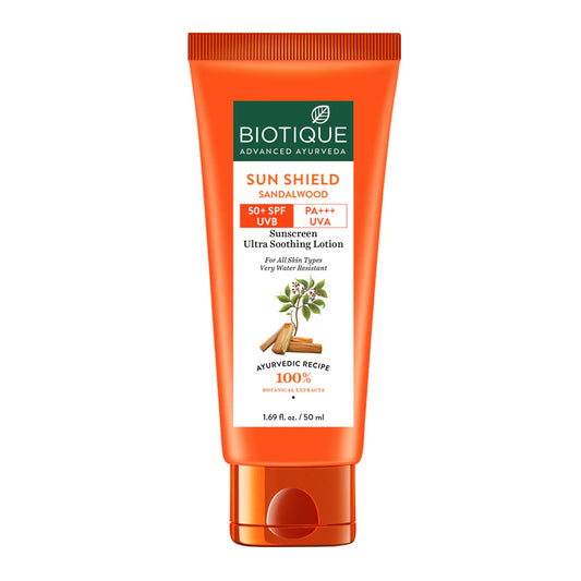 バイオティーク サンシールド サンダルウッド 50+SPF 日焼け止めローション 50ml