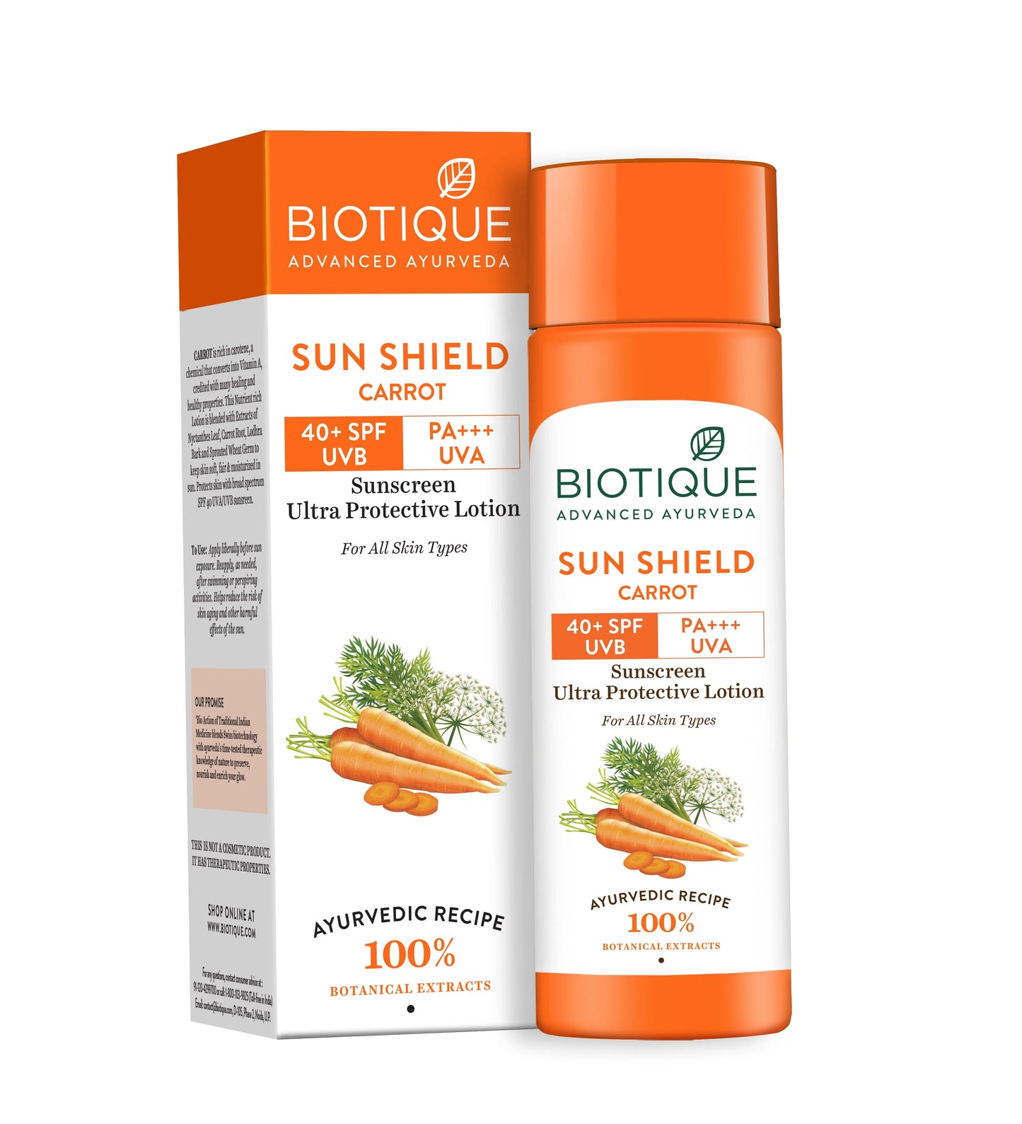 バイオティーク サンシールド キャロット 日焼け止め 120ml Spf40+ 120ml