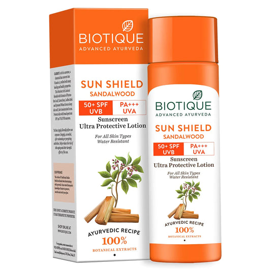 バイオティーク サンシールド・サンダルウッド 50+Spf 日焼け止めローション 190ml